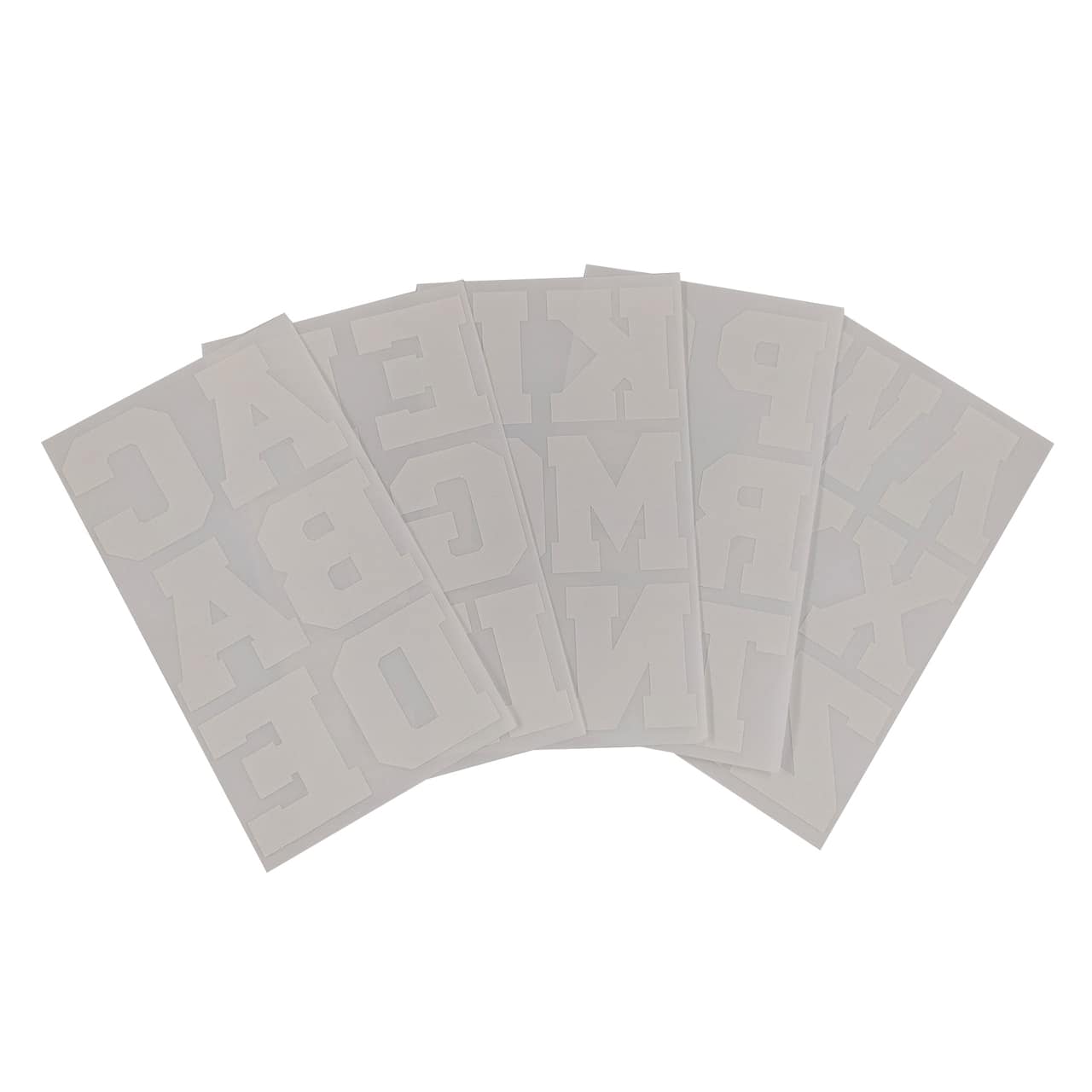 Iron-On White Flocked Athletic Letters by Make Market®